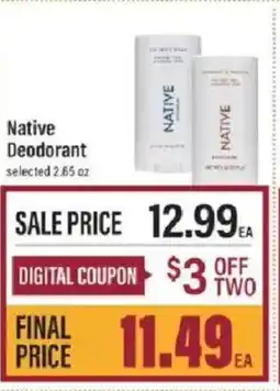 Lowes Foods Native Deodorant offer