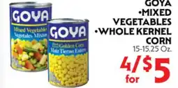 La Chiquita Food Market GOYA MIXED VEGETABLES • WHOLE KERNEL CORN offer