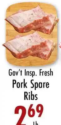 Garden Fresh Market Gov't Insp. Fresh Pork Spare Ribs offer