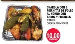 Carnicerias Jimenez CHAROLA CON 6 PIERNITAS DE POLLO AL HORNO CON ARROZ Y FRIJONES offer