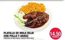 Carnicerias Jimenez PLATILLO DE MOLE ROJO CON POLLO Y ARROZ offer