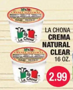 Carnicerias Jimenez LA CHONA CREMA NATURAL CLEAR offer