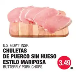 Carnicerias Jimenez U.S. GOV'T INSPI CHULETAS DE PUERCO SIN HUESO ESTILO MARIPOSA offer