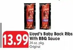 Great Valu Markets Lloyd's Baby Back Ribs With BBQ Sauce offer