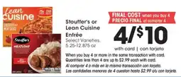 Ralphs Stouffer's or Lean Cuisine Entrée offer