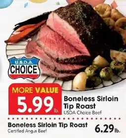Great Valu Markets Usda choice boneless sirloin tip roast offer
