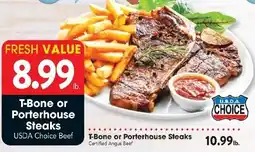 Great Valu Markets T-bone or Porterhouse Steaks offer