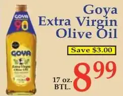 DeMoulas Market Basket Goya extra virgin olive oil offer