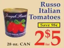 DeMoulas Market Basket Russo Italian Tomatoes offer