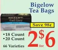 DeMoulas Market Basket Bigelow Tea Bags offer