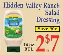 DeMoulas Market Basket Hidden Valley Ranch Salad Dressing offer