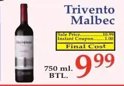 DeMoulas Market Basket Trivento Malbec offer