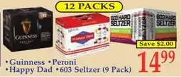 DeMoulas Market Basket Guinness Peroni Happy Dad 603 Seltzer offer
