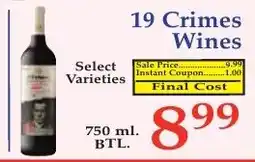 DeMoulas Market Basket 19 Crimes Wines offer