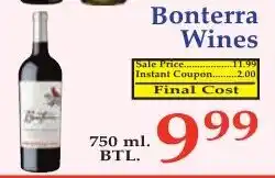 DeMoulas Market Basket Bonterra Wines offer