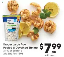 Ralphs Kroger large raw peeled & deveined shrimp offer