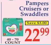 DeMoulas Market Basket Pampers Cruisers or Swaddlers offer