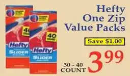 DeMoulas Market Basket Hefty one zip value packs offer