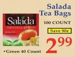 DeMoulas Market Basket Salada tea bags offer
