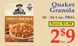 DeMoulas Market Basket Quaker Granola offer
