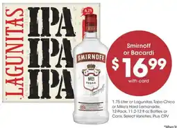 Ralphs Smirnoff or Bacardi offer