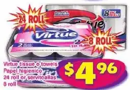 Savers Cost Plus Virtue tissue or towels offer