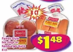 Savers Cost Plus Family hot dogs or hamburger buns offer