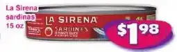 Savers Cost Plus La Sirena sardines offer