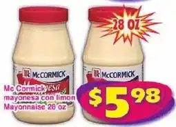 Savers Cost Plus McCormick mayonnaise with lemon offer
