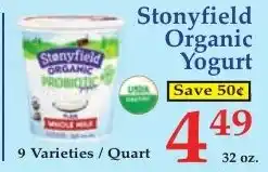 DeMoulas Market Basket Stonyfield Organic Yogurt offer