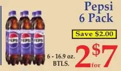 DeMoulas Market Basket Pepsi 6 Pack offer