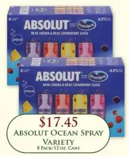 Econofoods Absolut Ocean Spray Variety offer