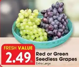 Great Valu Markets Red or Green Seedless Grapes offer
