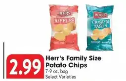 Great Valu Markets Herr's Family Size Potato Chips offer
