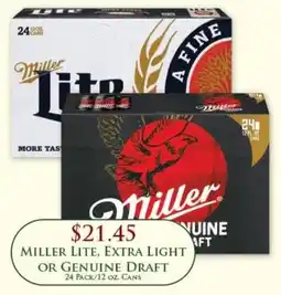 Econofoods Miller Lite, Extra Light or Genuine Draft offer