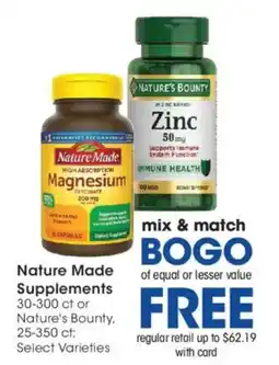 Ralphs Nature Made Supplements or Nature's Bounty offer