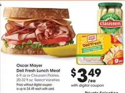 Ralphs Oscar Mayer Deli Fresh Lunch Meat offer