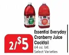 Great Valu Markets Essential Everyday Cranberry Juice Cocktail offer