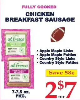 DeMoulas Market Basket Al fresco fully cooked chicken breakfast sausage offer