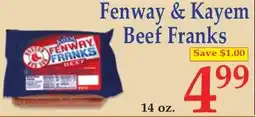 DeMoulas Market Basket Fenway & Kayem Beef Franks offer