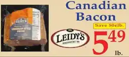DeMoulas Market Basket Leidy's canadian bacon offer