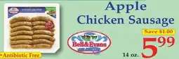DeMoulas Market Basket Bell & Evans Apple Chicken Sausage offer