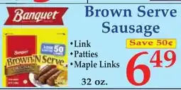 DeMoulas Market Basket Banquet Brown 'N Serve Sausage offer