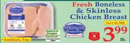 DeMoulas Market Basket Springer Mountain Farms Fresh Boneless & Skinless Chicken Breast offer