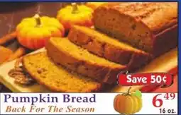 DeMoulas Market Basket Pumpkin Bread offer