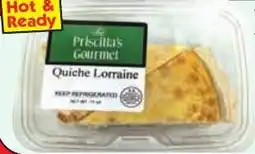 DeMoulas Market Basket Priscilla's Gourmet Quiche Lorraine offer