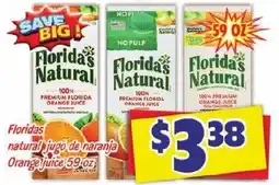 Savers Cost Plus Florida's natural orange juice offer