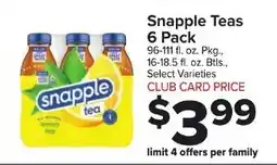 Foodtown supermarkets Snapple Teas offer