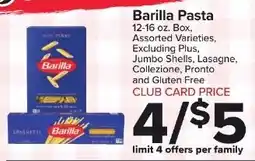 Foodtown supermarkets Barilla Pasta offer