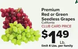 Foodtown supermarkets Premium Red or Green Seedless Grapes offer